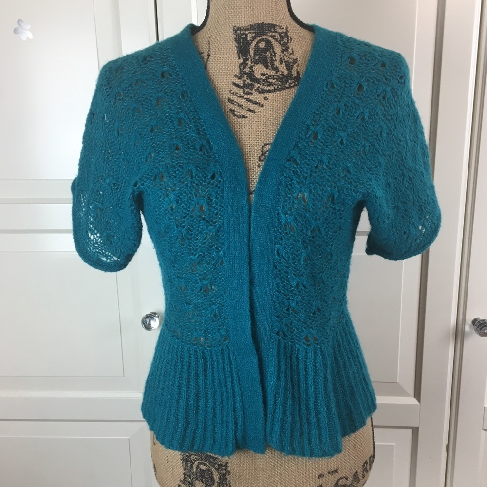 Anthropologie Lux Turquoise Sweater Size S